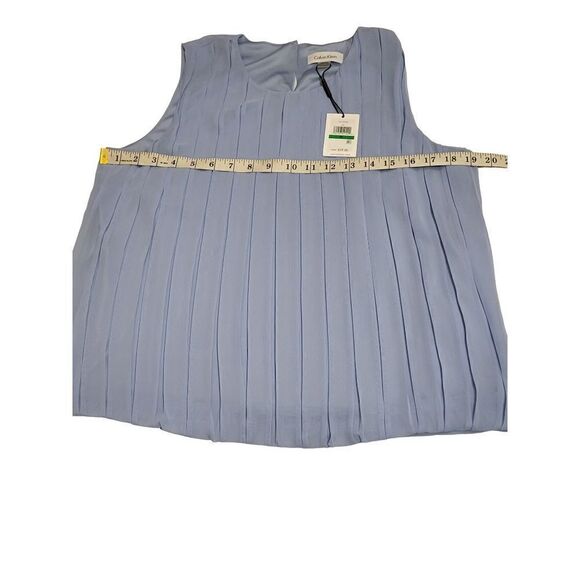 CALVIN KLEIN Womens Light Blue Sleeveless Tank Top Shirt Petite Sz PL NWT - Picture 6 of 9